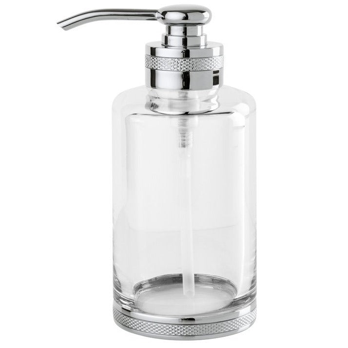Large Soap Dispenser Crystal and Silver