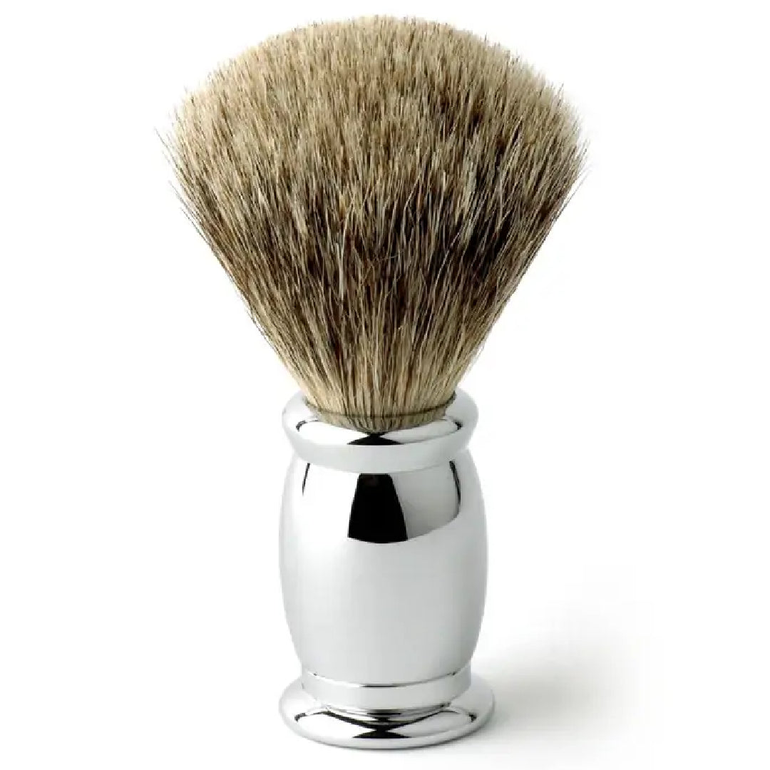 Bulbous Chrome Shaving Brush (Silver Tip)